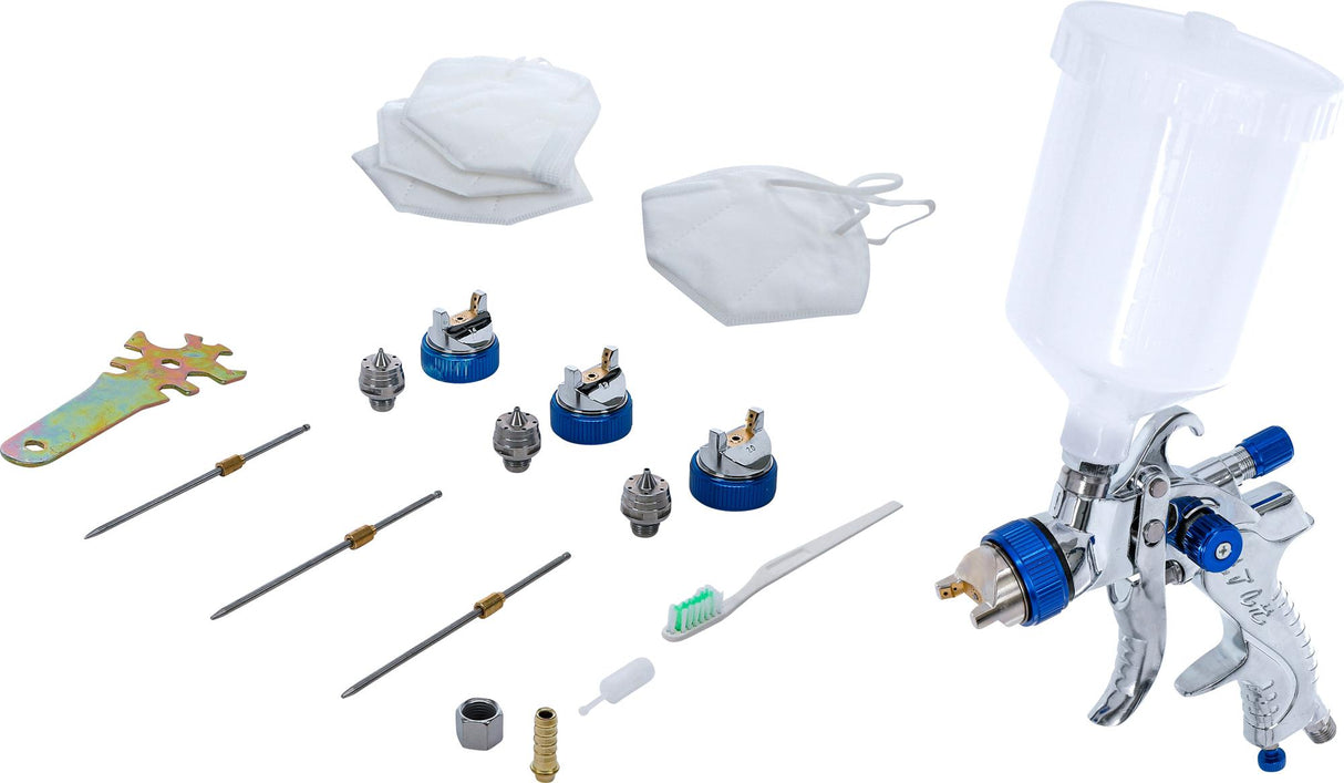 AIR PAINT SPRAY GUN | WITH 3 SPRAY NOZZLES | 1.4 - 1.7 - 2.0 MM (70048)