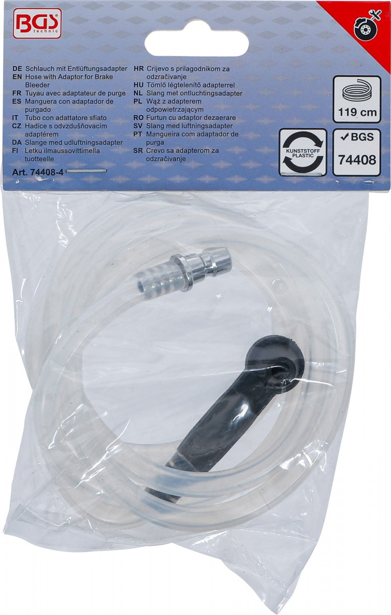 HOSE WITH ADAPTOR FOR BRAKE BLEEDER | FOR BGS 74408 (74408-4)