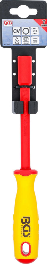 VDE SOCKET SCREWDRIVER | HEXAGON | 7 MM | BLADE LENGTH 125 MM (71087)
