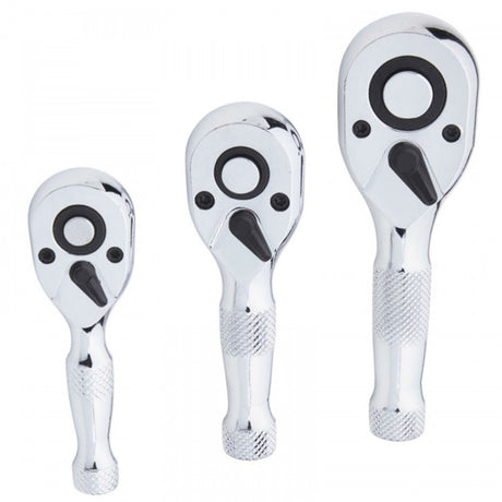 SHORT RATCHET SET | 6.3 MM (1/4") / 10 MM (3/8") / 12.5 MM (1/2") | 3 PCS. (S4129)