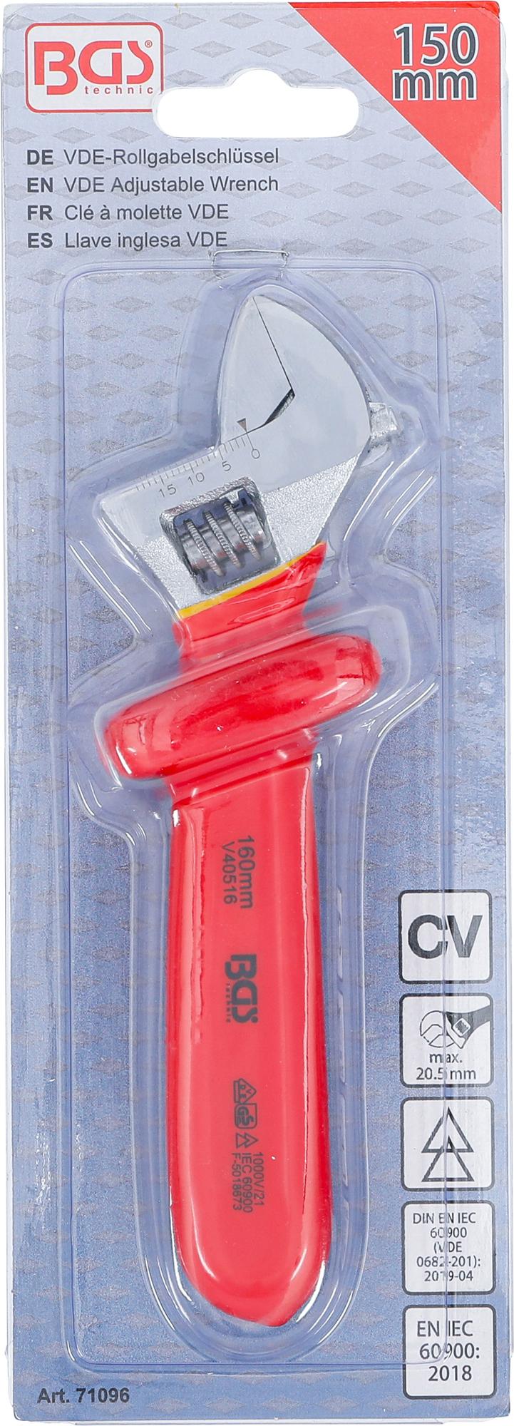 VDE ADJUSTABLE WRENCH | MAX. 20.5 MM (71096)