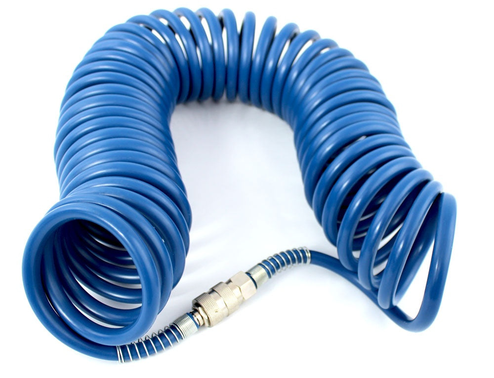 POLYURETHANE SPIRAL HOSE FOR COMPRESSOR | PU / WITH FITTINGS | 8X12 MM | 15 M (PU15M)