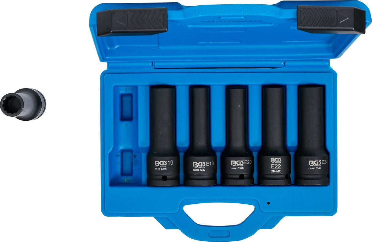 IMPACT SOCKET SET E-TYPE, 12-POINT | 20 MM (3/4") DRIVE | 6 PCS. (5250)