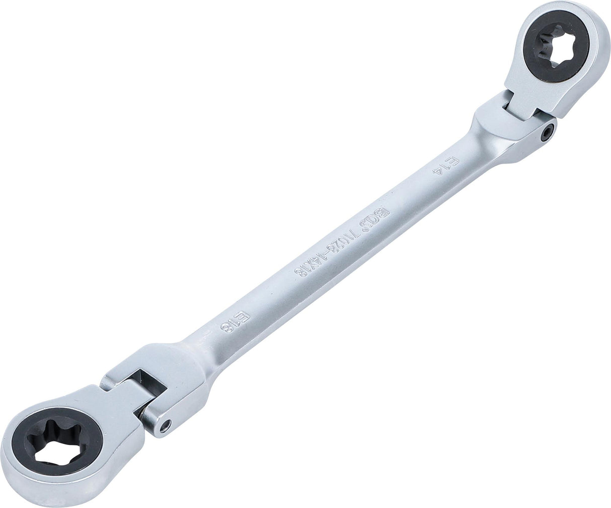 DOUBLE RATCHET RING SPANNER | ADJUSTABLE | WITH E-TYPE RING HEADS | E14 X E18 (71028-14X18)