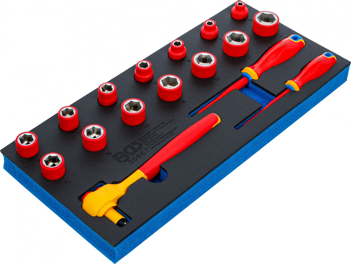 TOOL TRAY 1/3: VDE SOCKET AND SCREWDRIVER SET | 10 MM (3/8") DRIVE | 17 PCS. (35867)