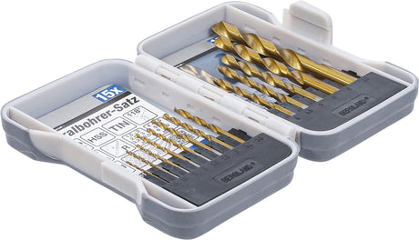 HSS TWIST DRILL SET | TITANIUM NITRATED | 1.5 - 10 MM | 15 PCS. (50815)