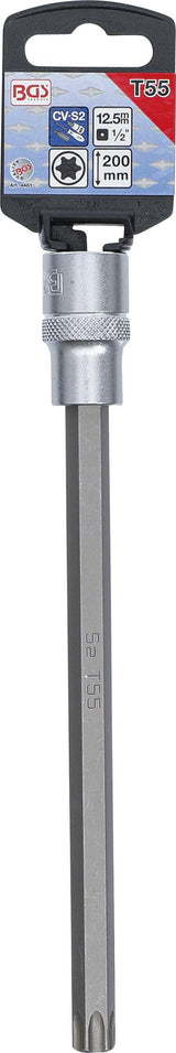 BIT SOCKET | LENGTH 200 MM | 12.5 MM (1/2") DRIVE | T-STAR (FOR TORX) T55 (4483)