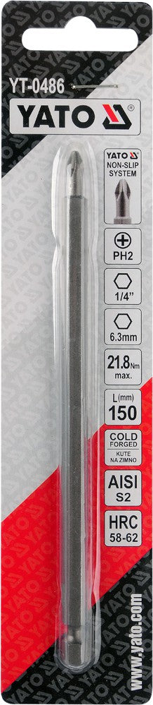 SCREWDRIVER BIT  PH2X150MM S2 (YT-0486)