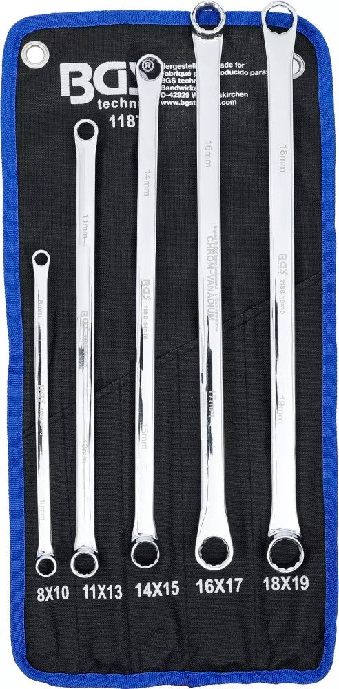 DOUBLE RING SPANNER SET | EXTRA LONG | 8 - 19 MM | 5 PCS. (1187)