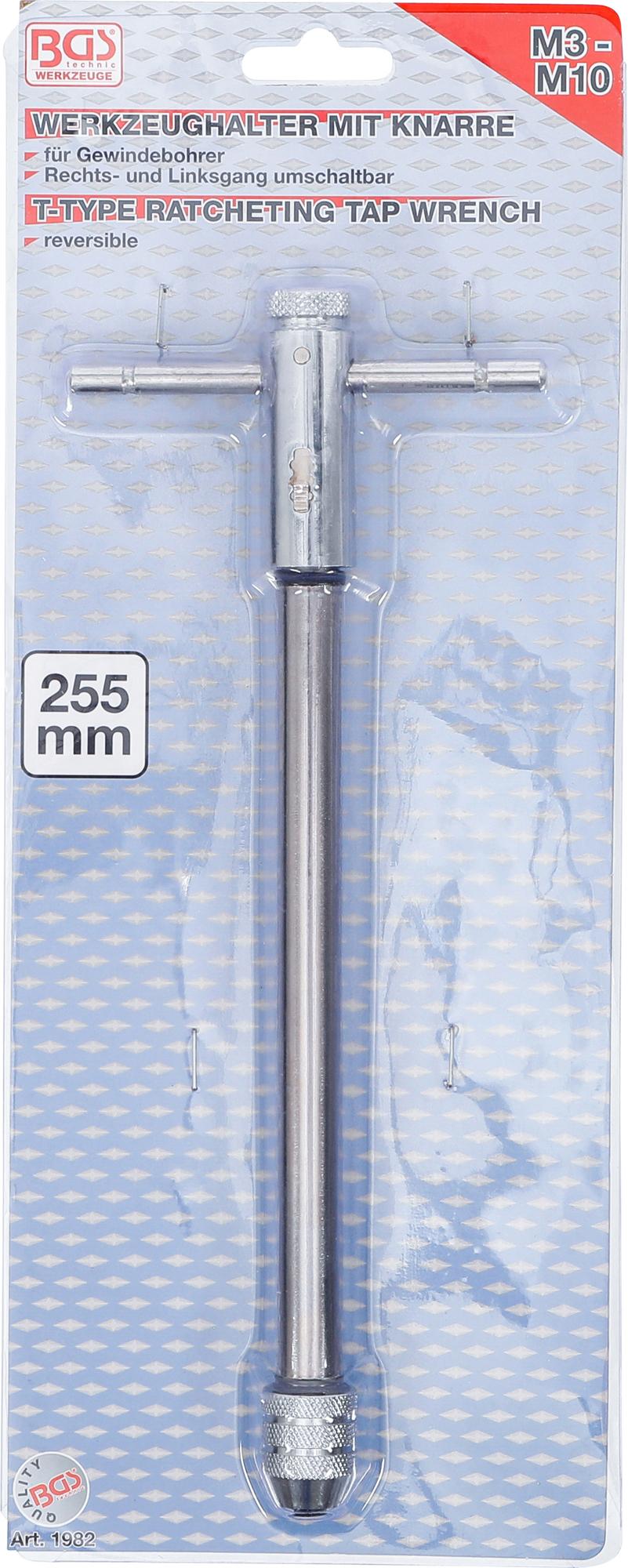 TOOL HOLDER WITH SLIDING HANDLE FOR TAPS | M3 - M10 | 255 MM (1982)