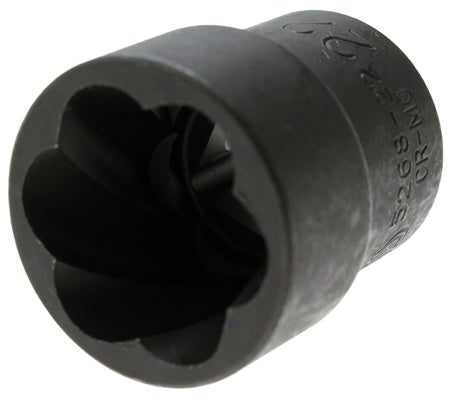 TWIST SOCKET (SPIRAL PROFILE) / SCREW EXTRACTOR | 12.5 MM (1/2") DRIVE | 22 MM (5268-22)