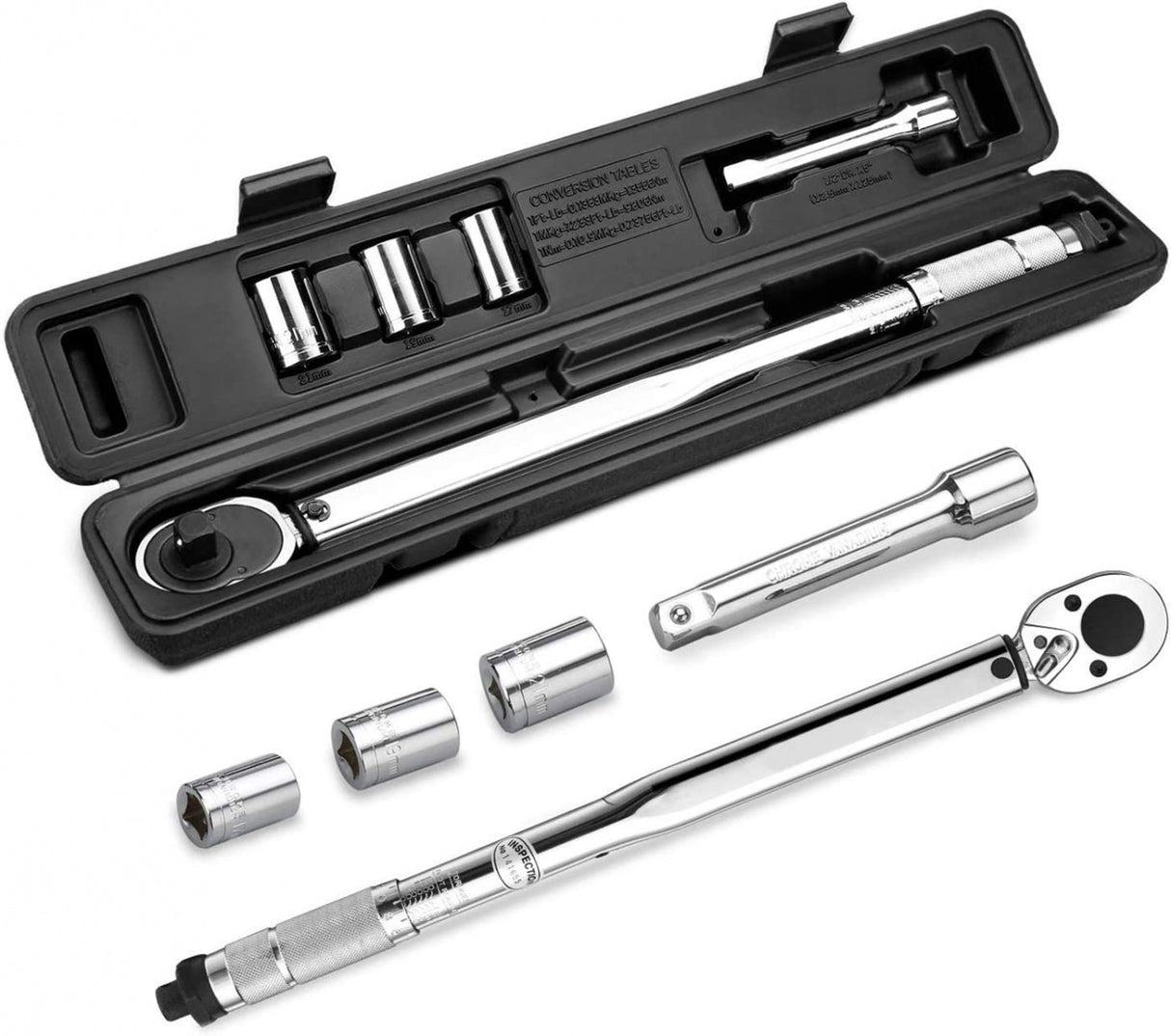 TORQUE WRENCH | EXTENSION BAR + 3 SOCKETS | 12.5 MM (1/2") | 28 - 210 NM (TW12)