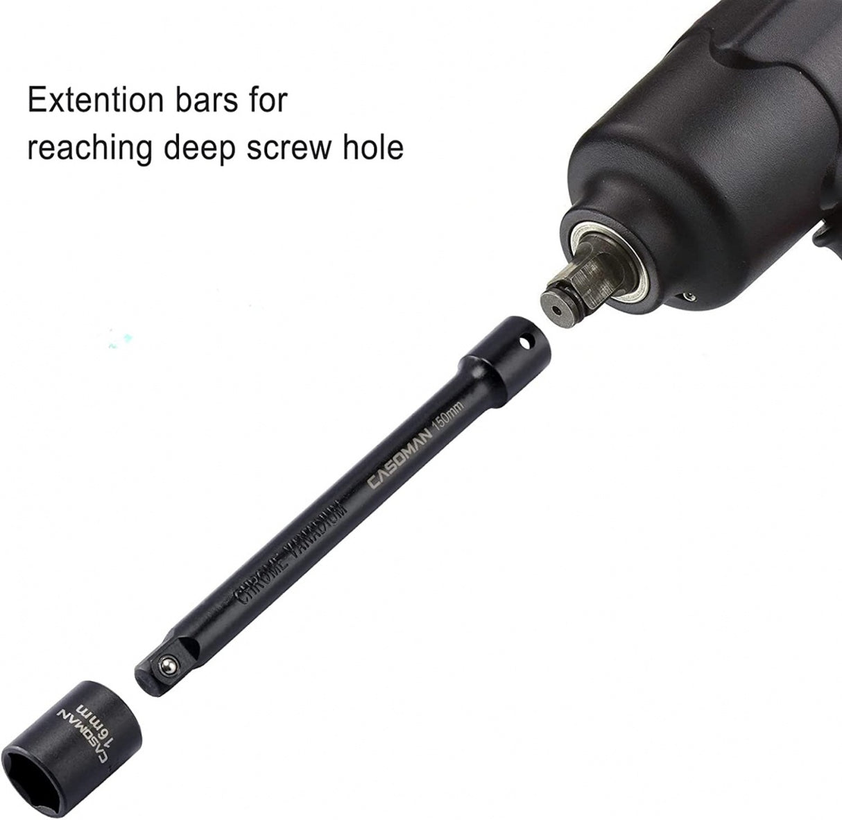 SET OF IMPACT EXTENSION BARS / ADAPTERS / JOINTS | 6.3 MM (1/4") / 10 MM (3/8") / 12.5 MM (1/2") | 18 PCS. (DT18S)
