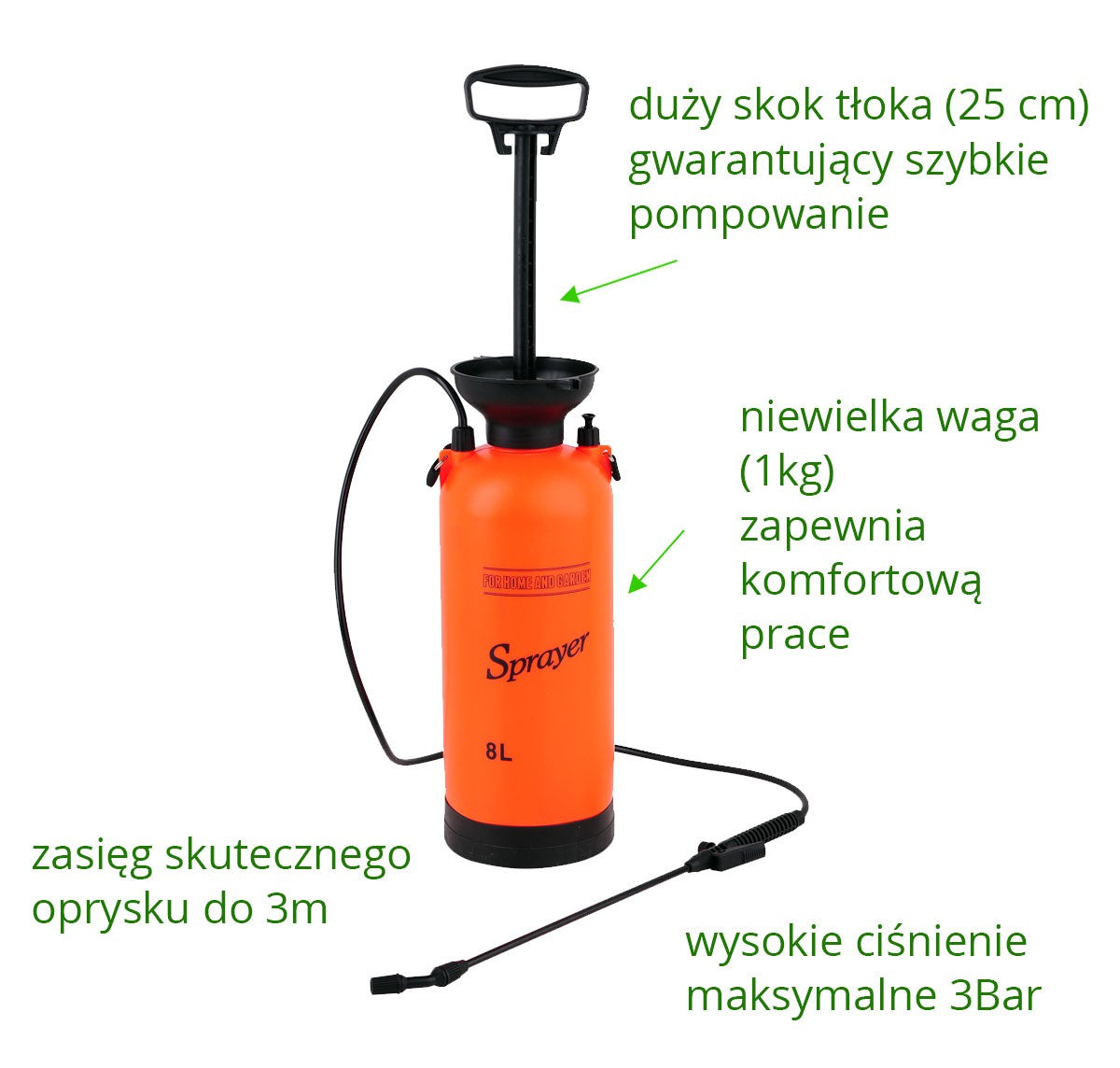 PRESSURE MANUAL SPRAYER, 8L (89519)