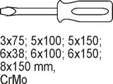 PVC TRAY WITH 7PCS SLOTTED SCREWDRIVERS (YT-5535)