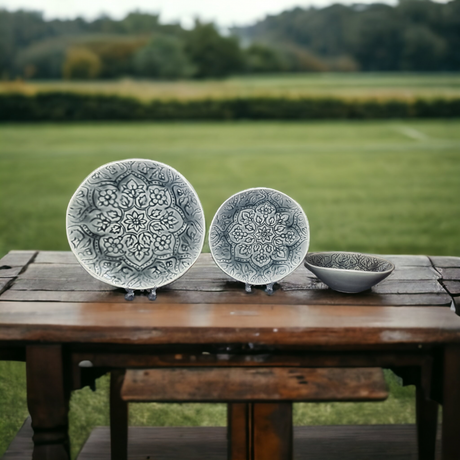 MOSH DINNERWARE SET | GREY | CERAMIC | 3PCS. (MOSH)