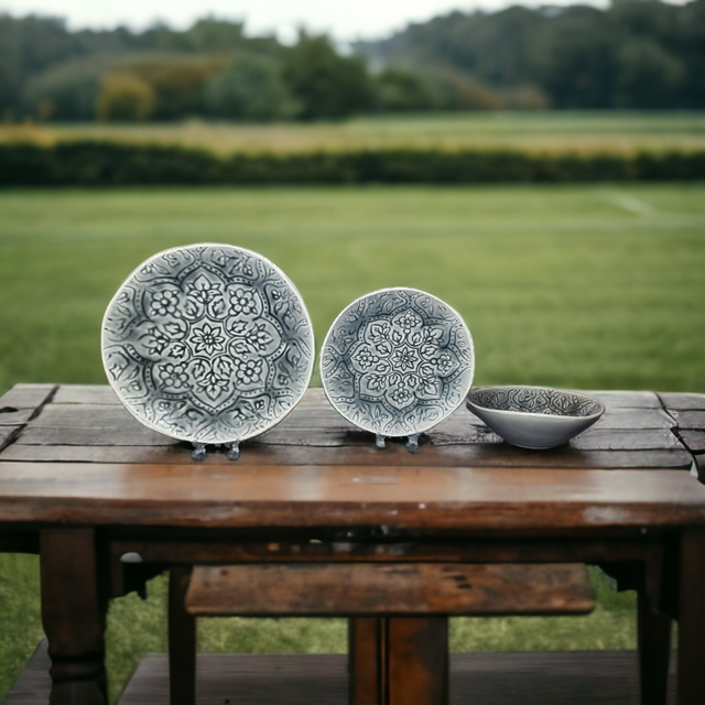MOSH DINNERWARE SET | GREY | CERAMIC | 3PCS. (MOSH)
