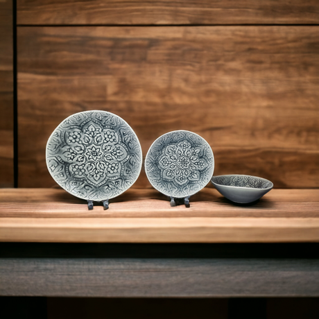 MOSH DINNERWARE SET | GREY | CERAMIC | 3PCS. (MOSH)
