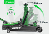 LOW PROFILE HYDRAULIC FLOOR JACK WITH WHEELS WÜBER W22001 | 90-360 MM | 2.5 T (W22001)