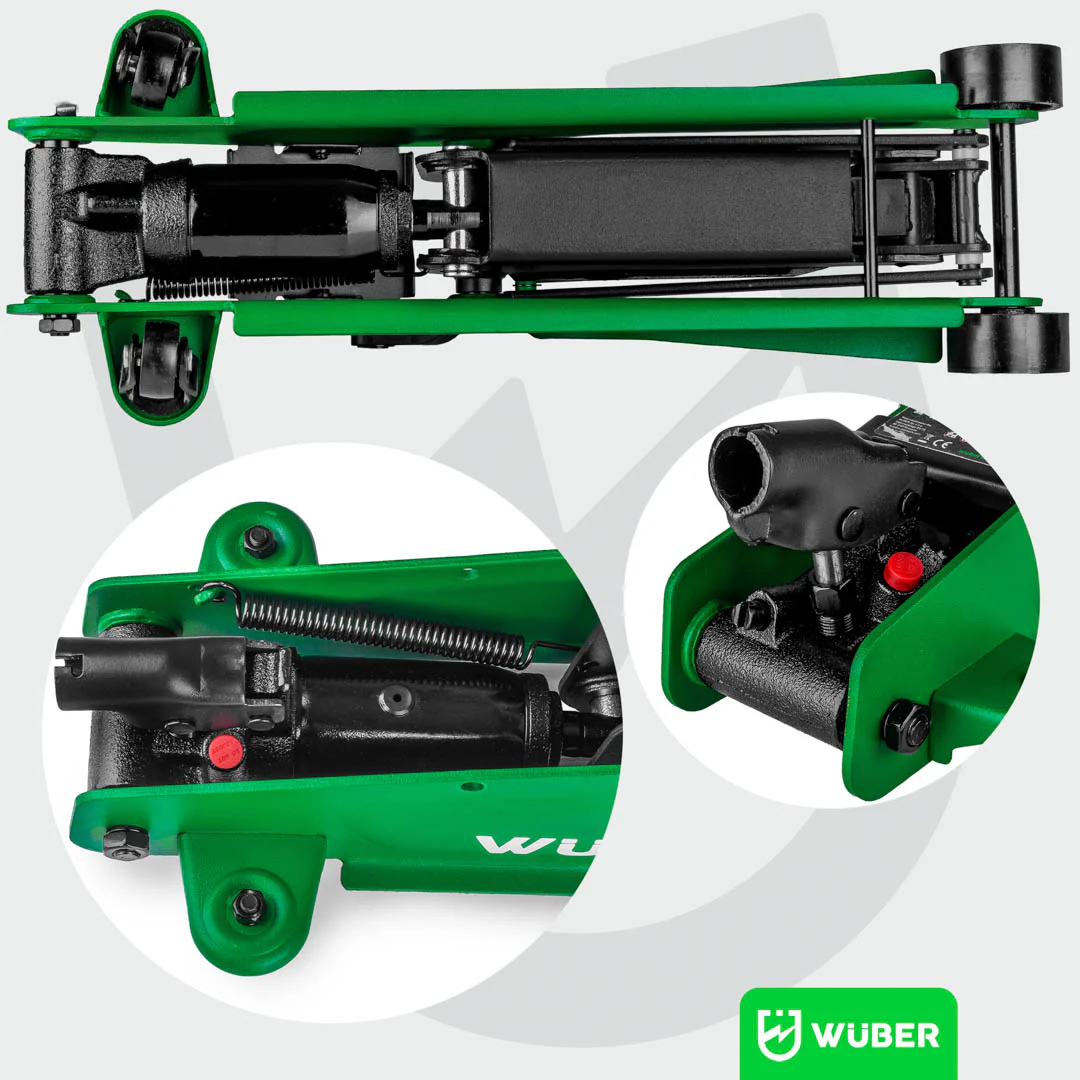 LOW-PROFILE HYDRAULIC TROLLEY JACK WÜBER W22002 | 80-375 MM | 2.5 T | CASE (W22002)