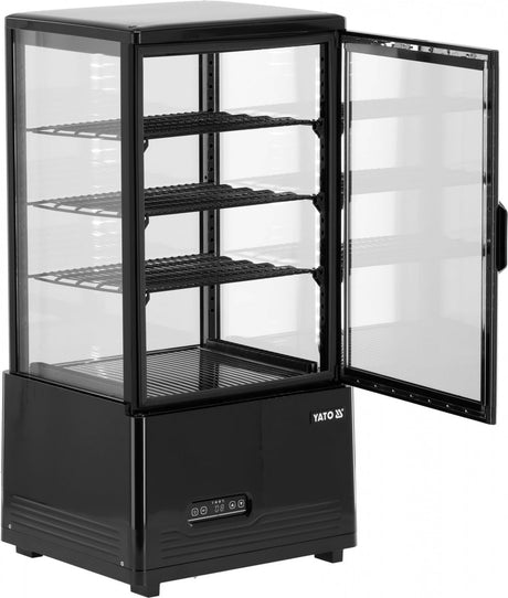 PROFESSIONAL REFRIGERATED DISPLAY CABINET WITH LED LIGHTING 79L | 0–+12 °C | BLACK (YG-05052)