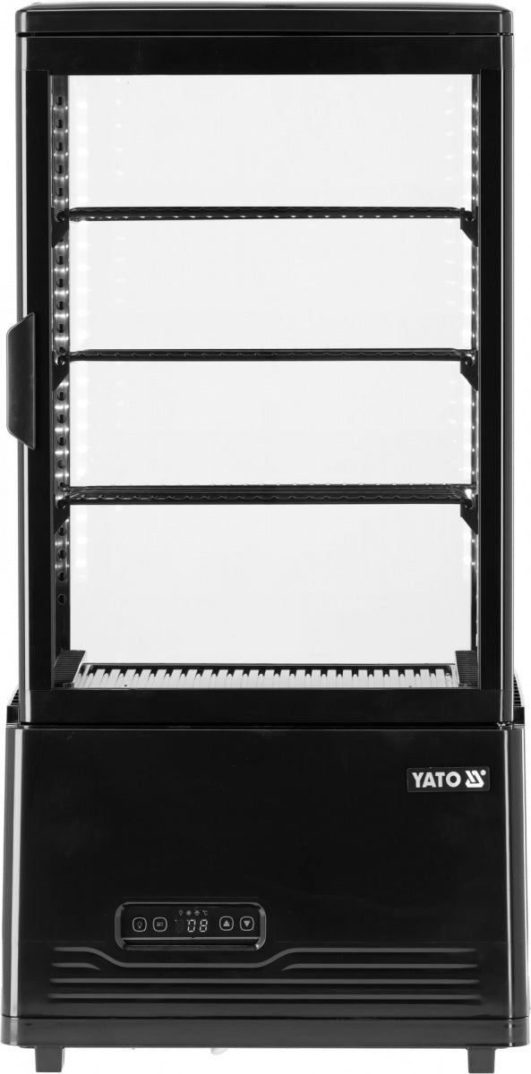 PROFESSIONAL REFRIGERATED DISPLAY CABINET WITH LED LIGHTING 79L | 0–+12 °C | BLACK (YG-05052)