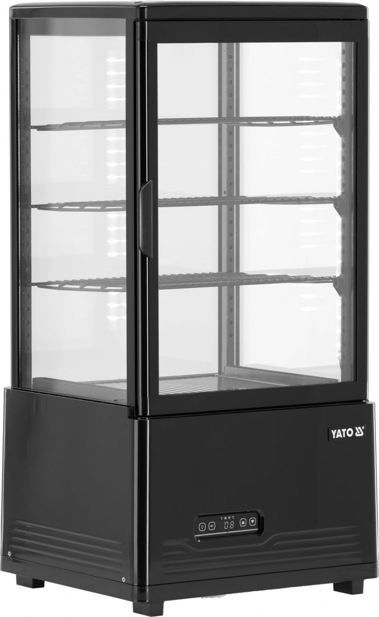 PROFESSIONAL REFRIGERATED DISPLAY CABINET WITH LED LIGHTING 79L | 0–+12 °C | BLACK (YG-05052)
