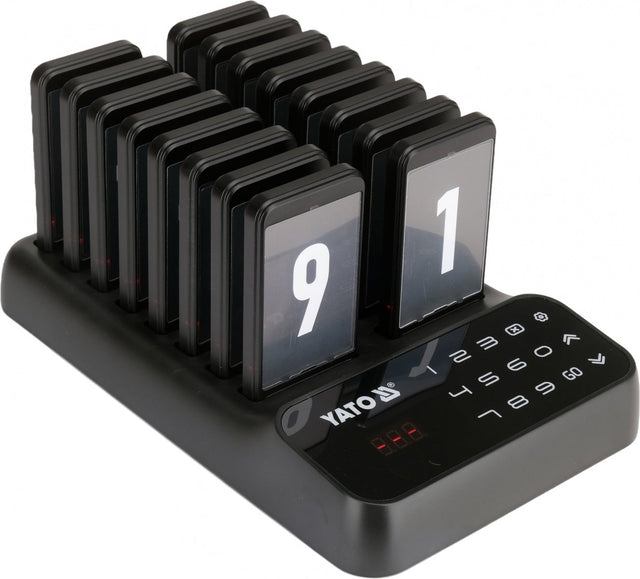 CORDLESS CUSTOMER PAGING SYSTEM FOR ORDER COLLECTION | 1+16 PAGERS (YG-12200)