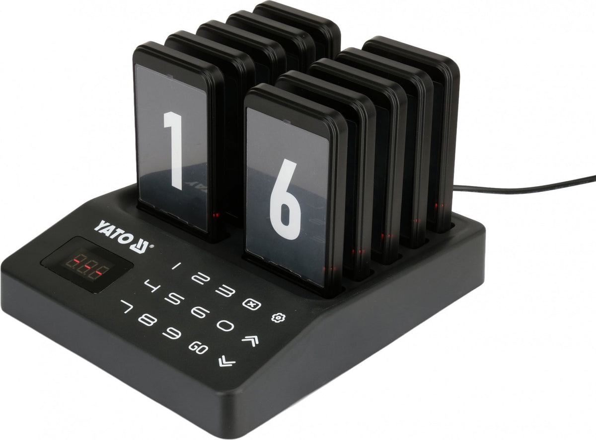 WIRELESS CUSTOMER CALLING SYSTEM FOR ORDER COLLECTION | 1+10 PAGERS (YG-12201)