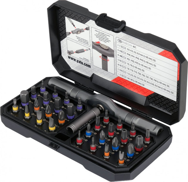 RATCHET SCREWDRIVER WITH BITS | 32 PCS | S2 STEEL (YT-04619)