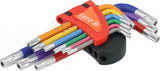 L-TYPE KEY SET | COLOURED / S2 | T-STAR (TORX) / T10 - T50 | 9 PCS. (YT-05637)