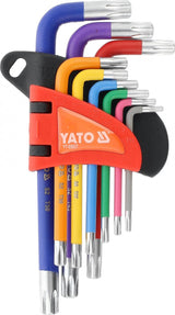 L-TYPE KEY SET | COLOURED / S2 | T-STAR (TORX) / T10 - T50 | 9 PCS. (YT-05637)
