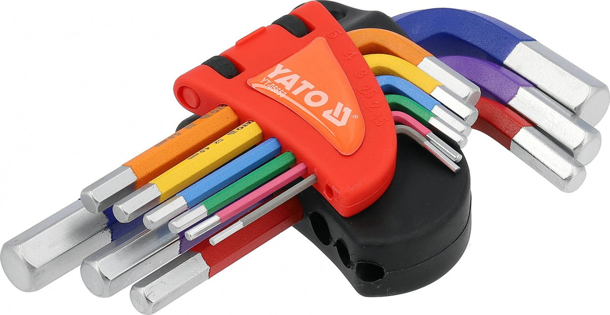 L-TYPE KEY SET | COLOURED / S2 | HEX 1.5 - 10 MM | 9 PCS (YT-05650)