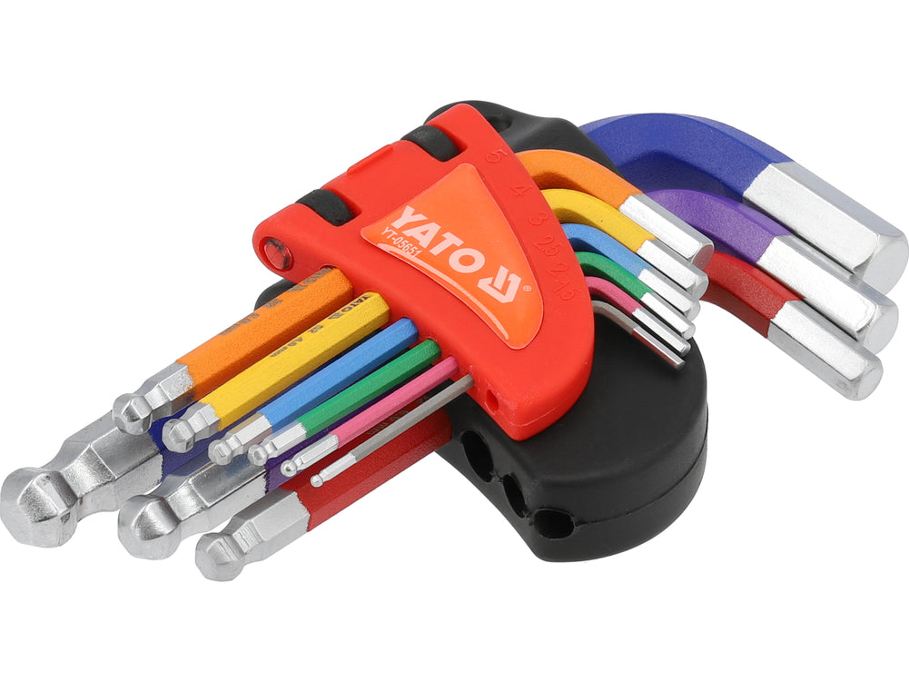 L-TYPE HEX KEY SET | COLOURED / S2 | HEX 1.5 - 10 MM | 9 PCS (YT-05651)