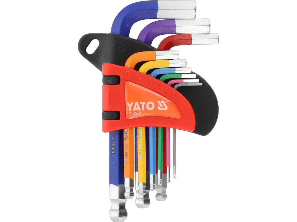 L-TYPE HEX KEY SET | COLOURED / S2 | HEX 1.5 - 10 MM | 9 PCS (YT-05651)
