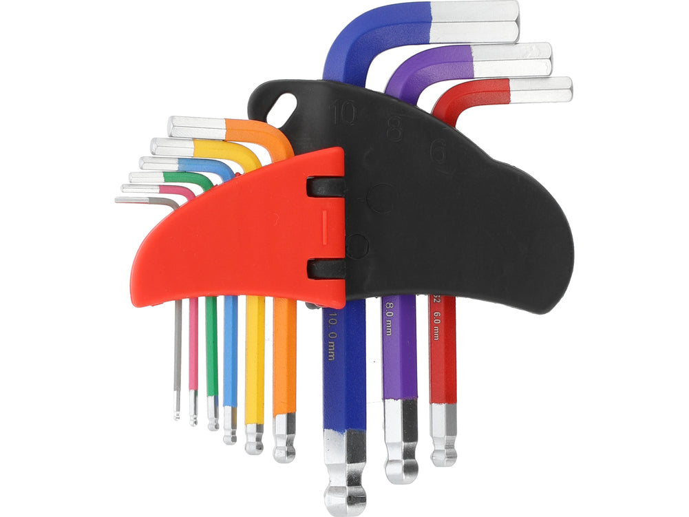 L-TYPE HEX KEY SET | COLOURED / S2 | HEX 1.5 - 10 MM | 9 PCS (YT-05651)