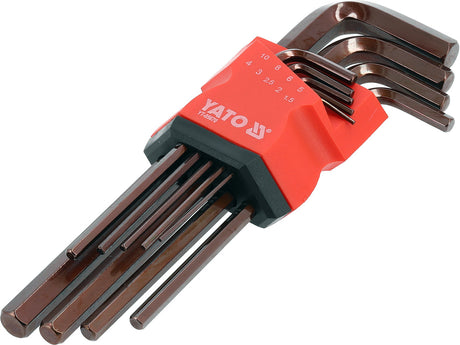 LONG HEX KEY SET | S2 | 1.5-10 MM | 9 PCS (YT-05670)