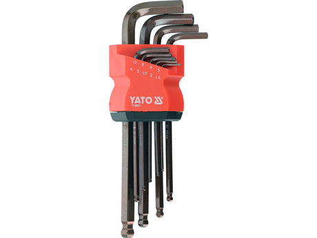 LONG BALL-END HEX KEY SET | S2 | 1.5-10 MM | 9 PCS (YT-05671)