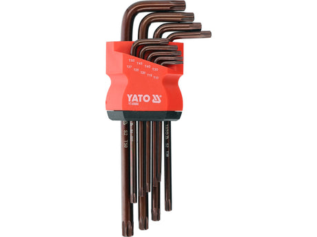 L-TYPE KEY SET | S2 | T-Star (Torx) WITH HOLE T10 - T50 | 9 PCS (YT-05680)