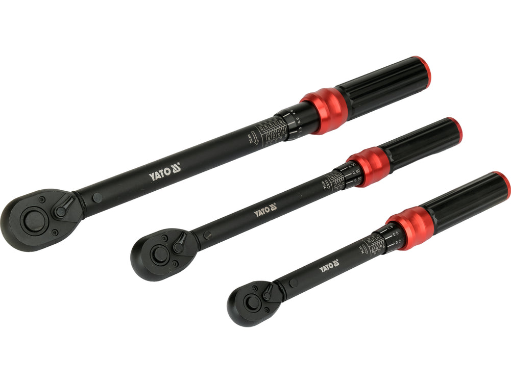 TORQUE WRENCH SET 1/4", 3/8", 1/2" AND SOCKETS 17-24 MM | 9 PCS (YT-07716)