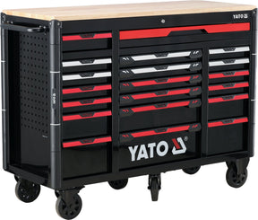 MOBILE WORKSHOP TOOL CABINET WITH WOODEN WORKTOP | 20 DRAWERS (YT-09006)
