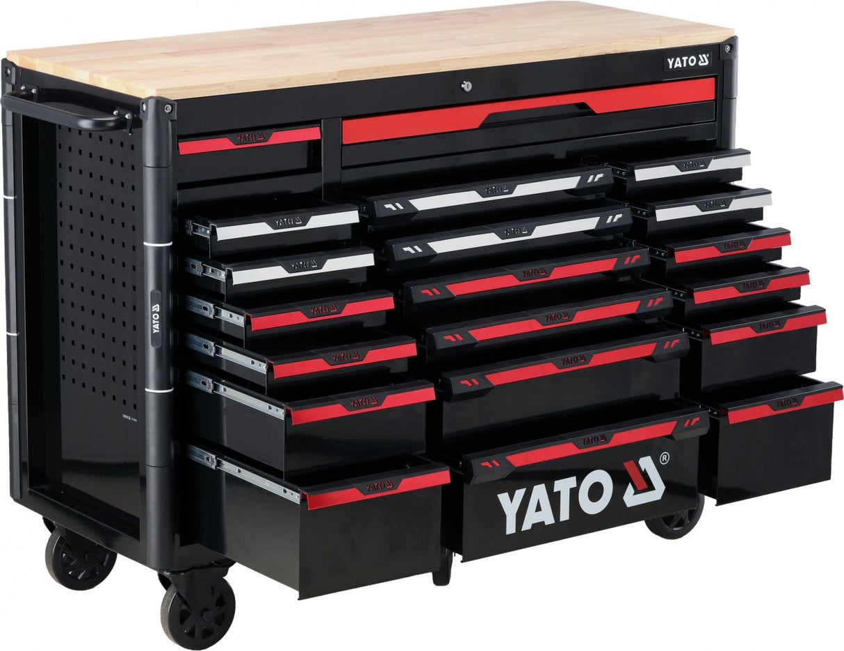 MOBILE WORKSHOP TOOL CABINET WITH WOODEN WORKTOP | 20 DRAWERS (YT-09006)