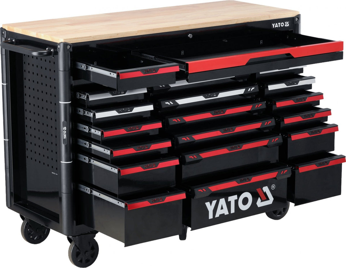 MOBILE WORKSHOP TOOL CABINET WITH WOODEN WORKTOP | 20 DRAWERS (YT-09006)