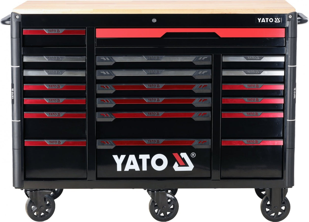 MOBILE WORKSHOP TOOL CABINET WITH WOODEN WORKTOP | 20 DRAWERS (YT-09006)