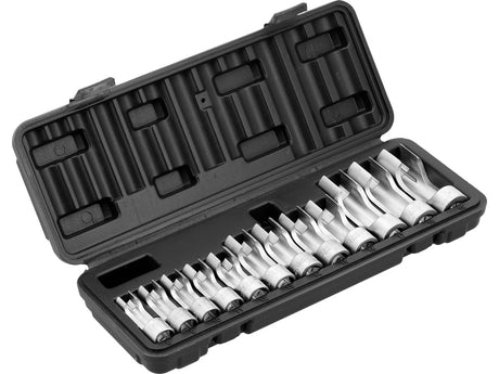 SPECIALISED SLOTTED SOCKET SET | 9.5 MM (3/8") | 8 - 19 MM | 12 PCS. (YT-17505)