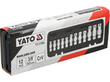 SPECIALISED SLOTTED SOCKET SET | 9.5 MM (3/8") | 8 - 19 MM | 12 PCS. (YT-17505)