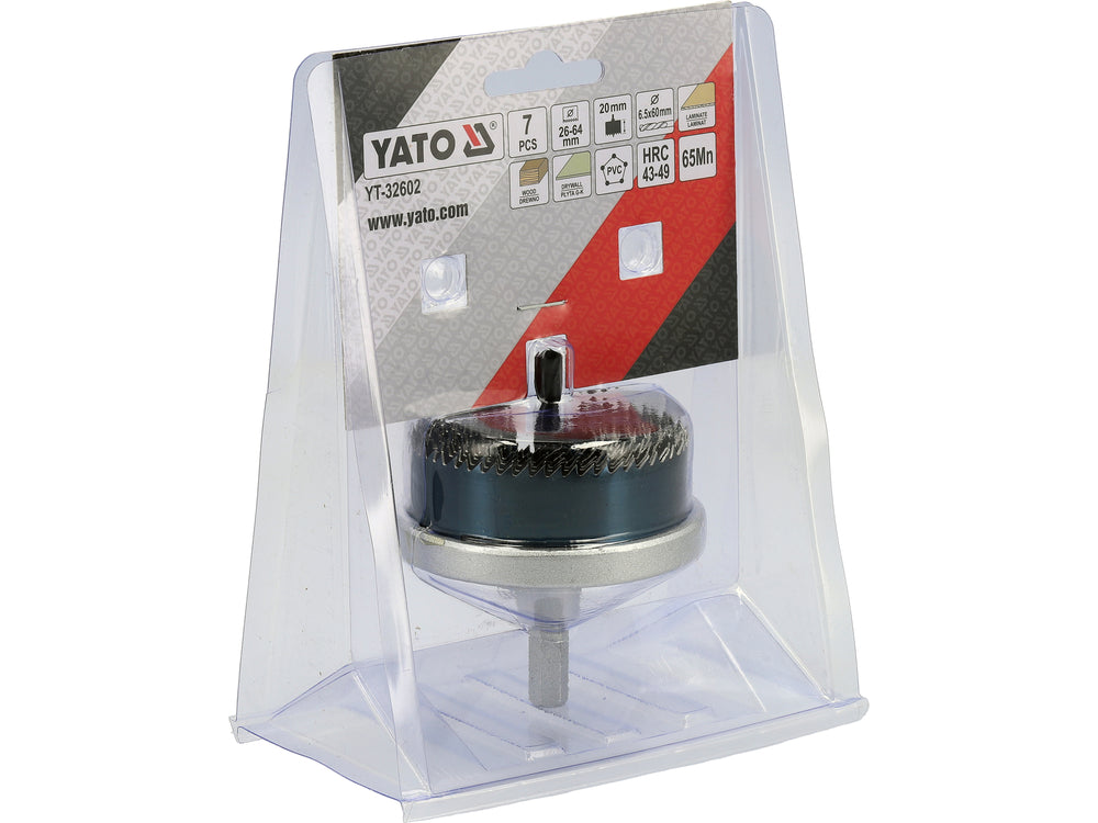 WOOD HOLE SAW SET | 26-64 MM | 7 PCS (YT-32602)