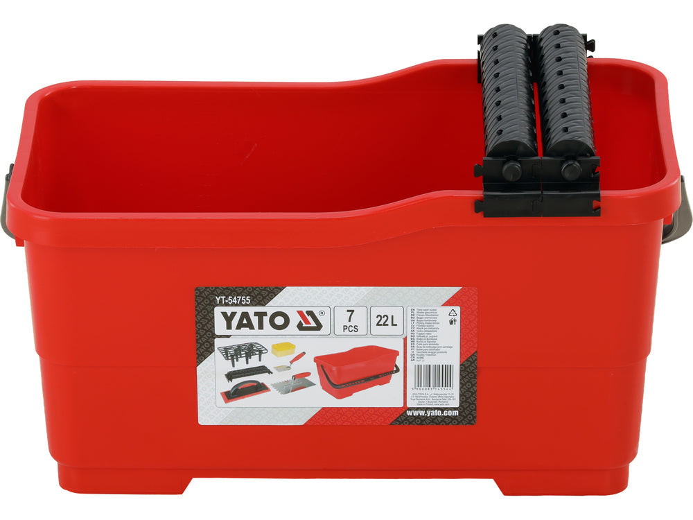 TILE LAYING AND GROUTING TOOL SET WITH 22 L BUCKET | 7 PCS. (YT-54755)