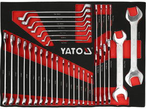 TOOL TRAY: COMBINATION, RING AND OPEN-END SPANNERS | 6-32 MM | 34 PCS (YT-55493)