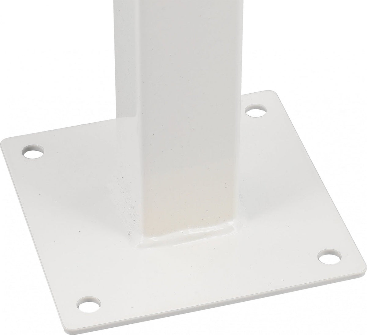 FIXED STEEL PARKING BOLLARD WITH MOUNTING BASE | 600 MM | WHITE/RED (YT-55758)